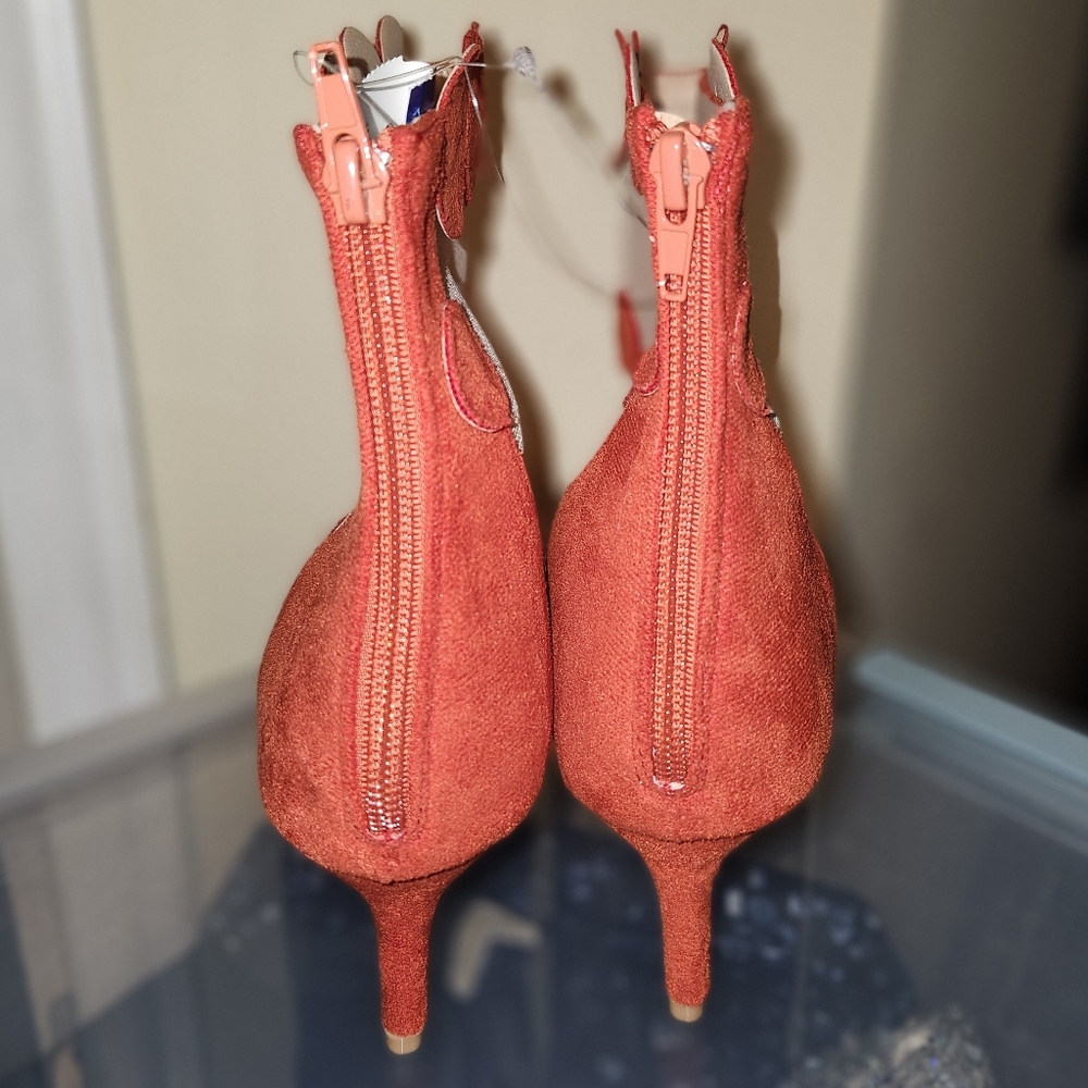 Epecially Yours Boutique Elegant Red Mesh Ankle Boots 10 New - Picture 4 of 9